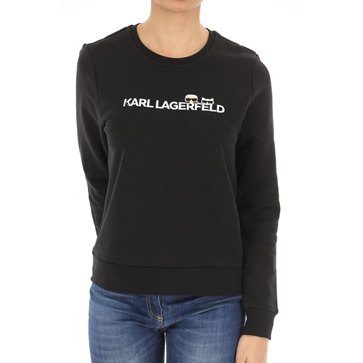 Bluza damska Karl Lagerfeld z napisem czarna krótka 