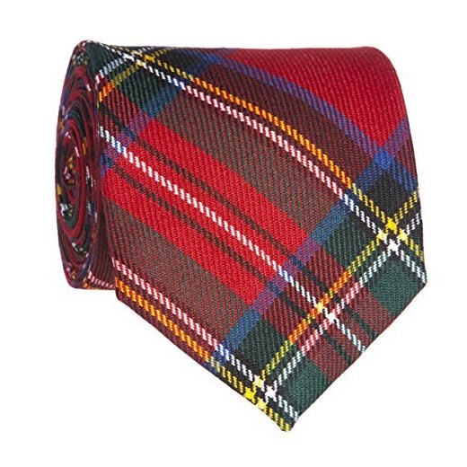 - krawat z wzorem rezygnujący Tartan-wełnianego, czerwony