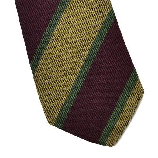 Wełniany krawat VAN THORN w żółte i bordowe pasy Van Thorn   EleganckiPan.com.pl