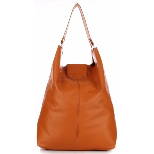 Shopper bag pomarańczowy Vera Pelle 