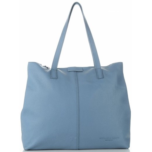 Torebki Skórzane typu ShopperBag VITTORIA GOTTI Niebieskie (kolory) Vittoria Gotti   torbs.pl promocja 