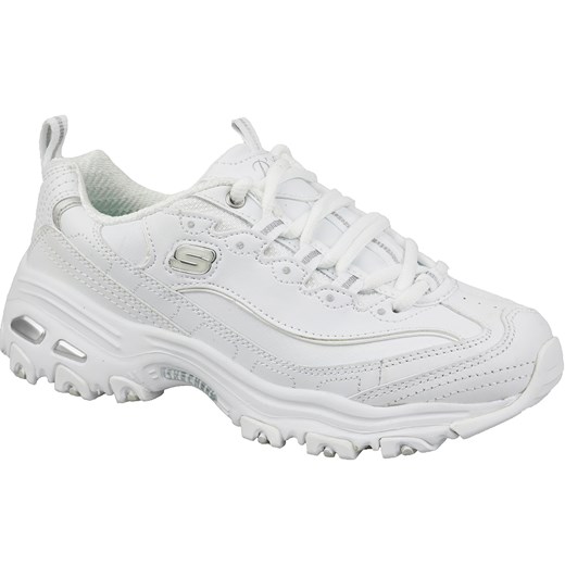 Buty sportowe damskie Skechers sneakersy w stylu młodzieżowym białe wiązane bez wzorów 