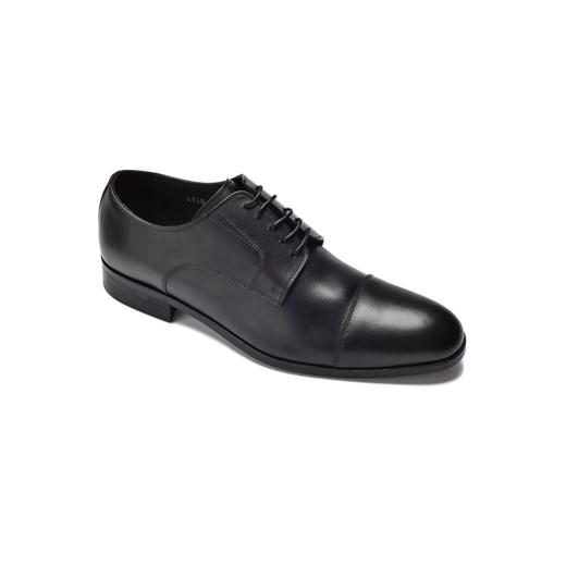 Eleganckie i luksusowe czarne skórzane buty męskie typu derby