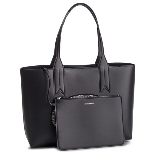 Shopper bag Emporio Armani bez dodatków duża na ramię matowa elegancka 