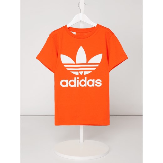Pomarańczowa t-shirt chłopięce Adidas Originals w nadruki 