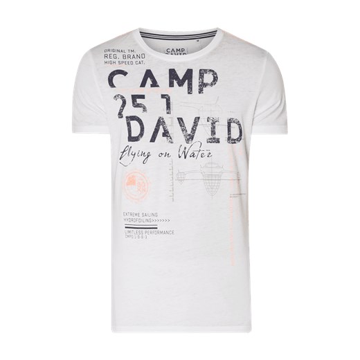 T-shirt męski Camp David z krótkim rękawem z napisami 