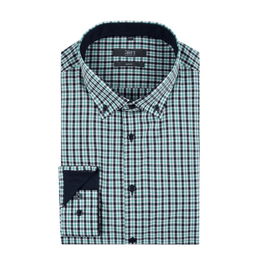 Koszula biznesowa o kroju slim fit ze wzorem w kratę  Jake*s 41/42 Peek&Cloppenburg 