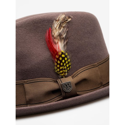 Brązowy kapelusz męski Brixton gładki/gładka 