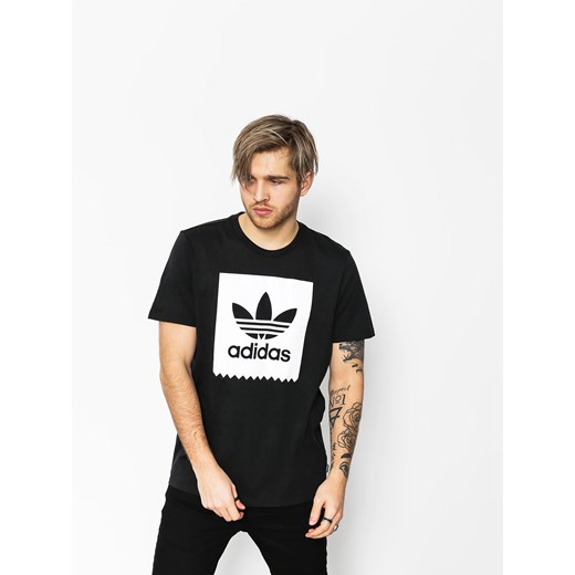 T-shirt męski Adidas na wiosnę czarny z krótkim rękawem młodzieżowy 