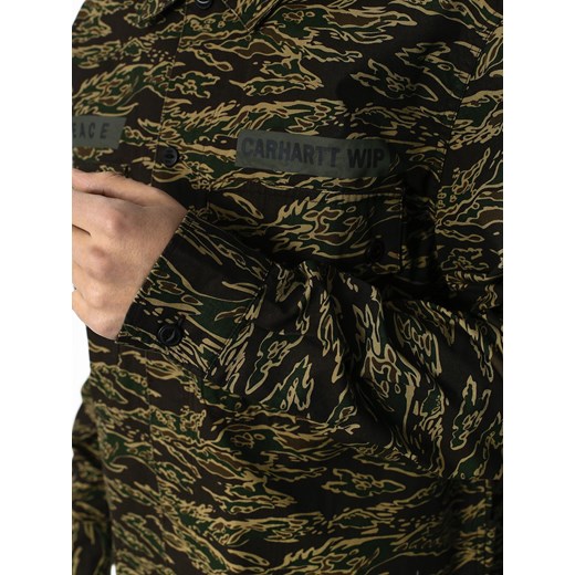 Koszula męska Carhartt Wip zielona z bawełny jesienna 