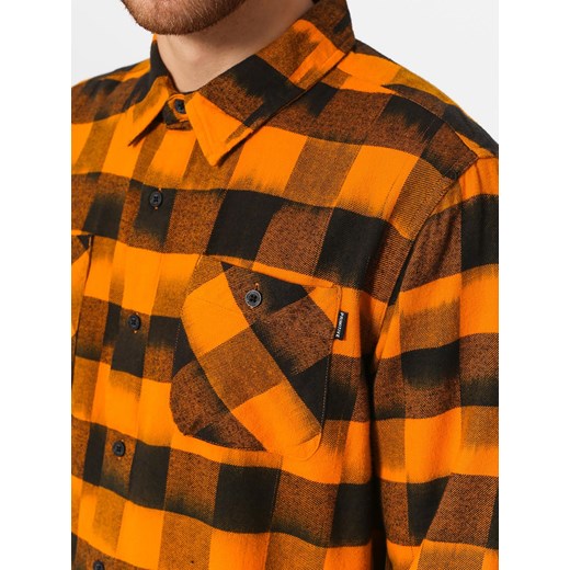 Koszula męska pomarańczowy Primitive bawełniana z długimi rękawami 