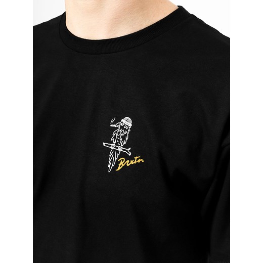 T-shirt męski Brixton czarny z krótkimi rękawami bawełniany casual 