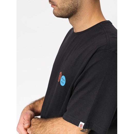 T-shirt męski Element czarny jesienny z krótkim rękawem 