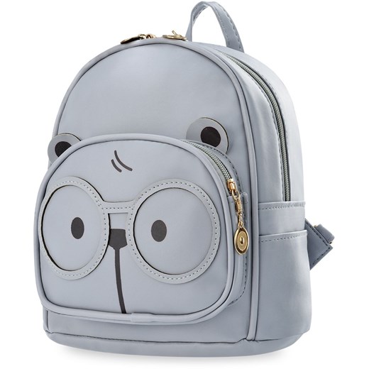 Uroczy plecaczek z kieszonką plecak młodzieżowy dziecięcy miś - czarny    world-style.pl