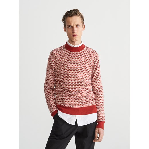 Sweter męski Reserved młodzieżowy w abstrakcyjne wzory z wiskozy 