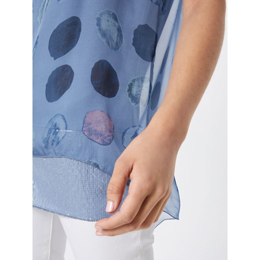 Bluzka damska Heine z okrągłym dekoltem niebieska w abstrakcyjnym wzorze 
