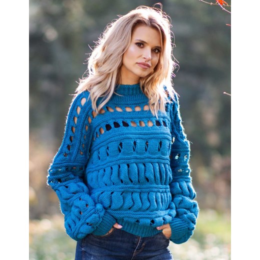 Sweter damski Fobya niebieski casual 