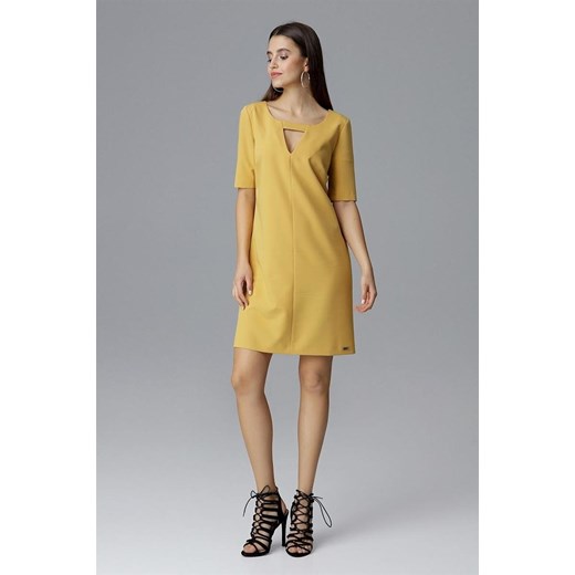 Sukienka Fokus żółta gładka mini 