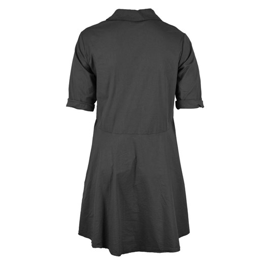 Sukienka Agrafka czarna asymetryczna bez wzorów 