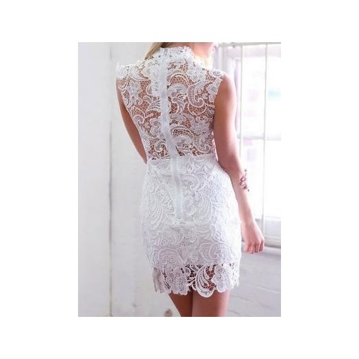 Sukienka na ślub cywilny mini biała dopasowana 