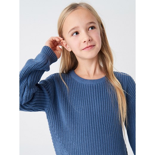 Sweter dziewczęcy Reserved niebieski 