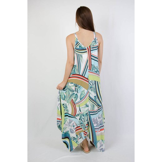 Olika sukienka asymetryczna maxi z okrągłym dekoltem na ramiączkach 