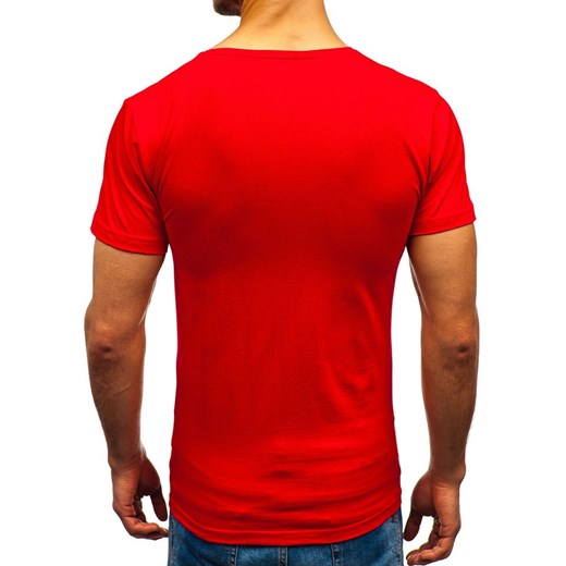 T-shirt męski z nadrukiem czerwony Bolf 1171 Denley  S  okazja 