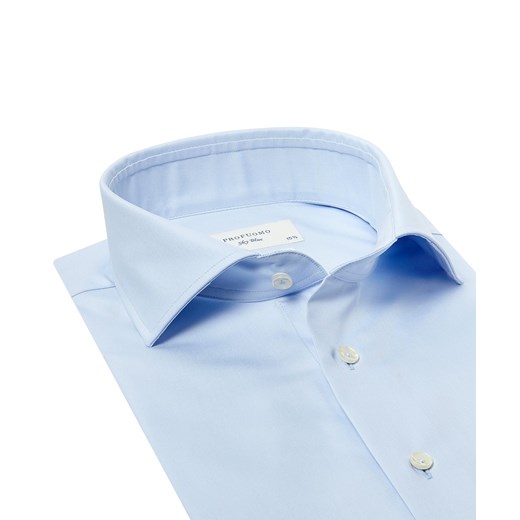 Elegancka błękitna koszula męska taliowana (SLIM FIT) z mankietami na spinki
