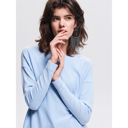 Reserved - Sweter z asymetrycznym dołem - Niebieski Reserved  XL 