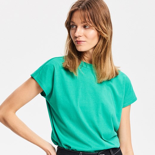 Reserved - Gładki T-shirt - Zielony Reserved  XL 
