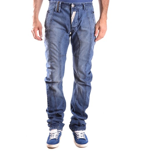 Niebieskie jeansy męskie John Galliano bez wzorów 