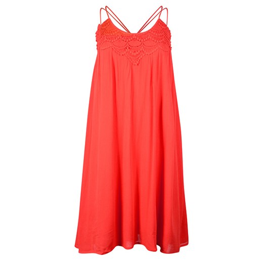 Sukienka Vero Moda midi czerwona na ramiączkach 