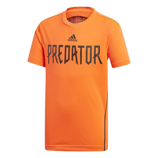 T-shirt chłopięce Adidas Performance pomarańczowa z krótkimi rękawami 