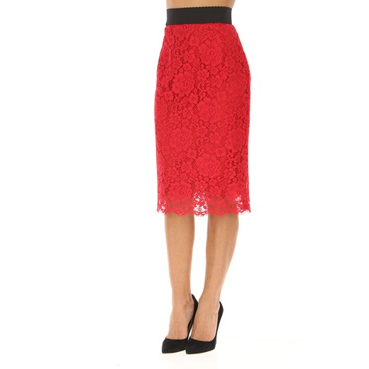 Spódnica czerwona Dolce & Gabbana midi elegancka 