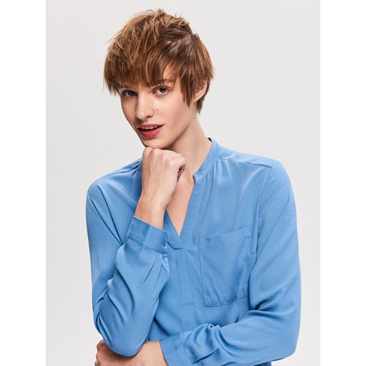 Koszula damska Reserved z długimi rękawami niebieska 