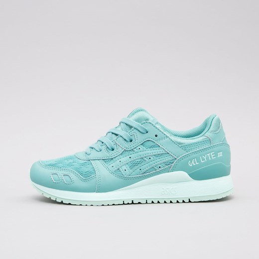 Miętowe buty sportowe damskie Asics bez wzorów płaskie