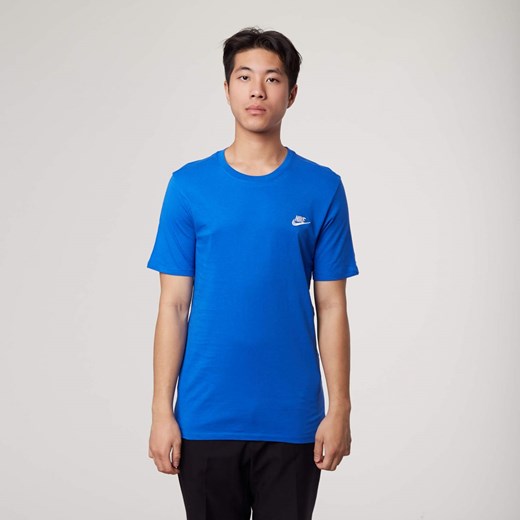 Niebieska koszulka sportowa Nike bez wzorów 