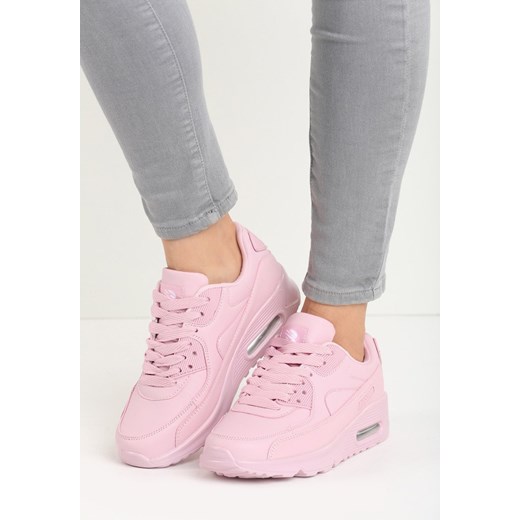 Buty sportowe damskie Multu różowe sznurowane płaskie 