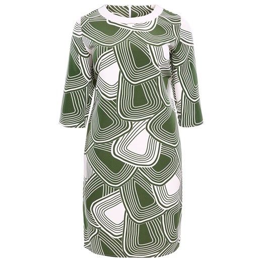 Sukienka zielona w abstrakcyjnym wzorze z wiskozy 