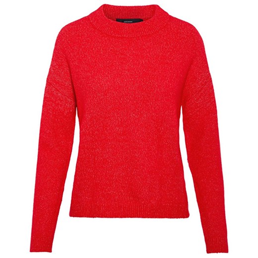 Sweter damski Vero Moda czerwony bez wzorów 
