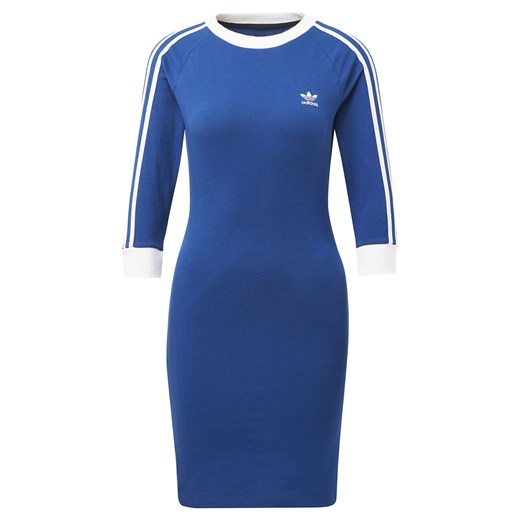 Sukienka Adidas Originals casual niebieska z jerseyu bez wzorów mini 