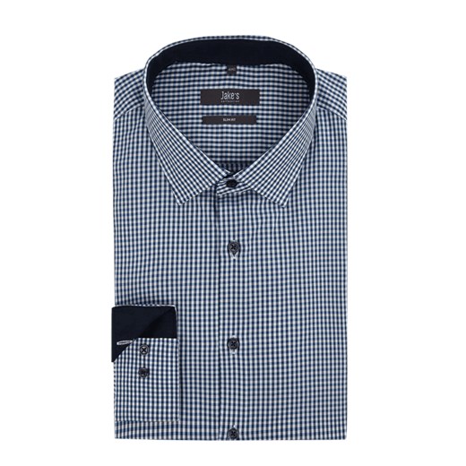 Koszula biznesowa o kroju slim fit ze wzorem w kratkę  Jake*s 37/38 Peek&Cloppenburg 