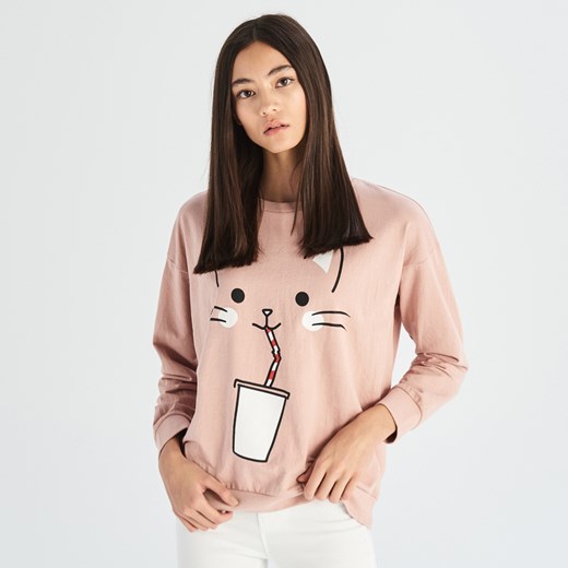 Bluza damska Sinsay w stylu młodzieżowym różowa 