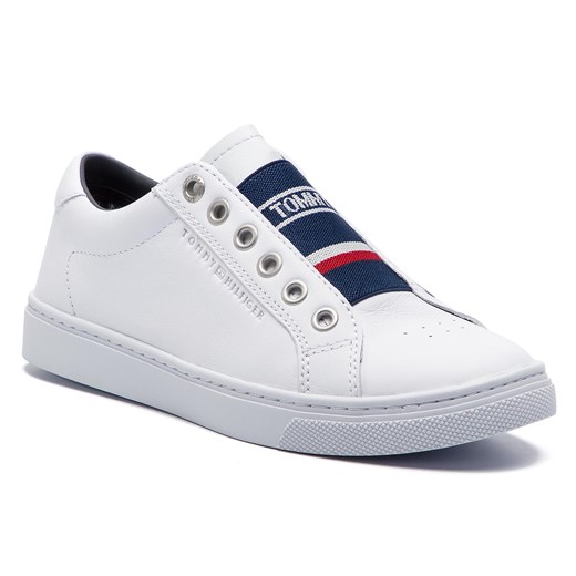 Sneakersy TOMMY HILFIGER - Tommy Elastic City Sneaker FW0FW04019 White 100  Tommy Hilfiger 37 eobuwie.pl