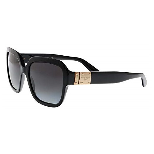 Dolce & Gabbana okulary przeciwsłoneczne logo plaque DG 4336 Black/Grey tekst cieniowany damskie okulary Ray-Ban  sprawdź dostępne rozmiary Amazon