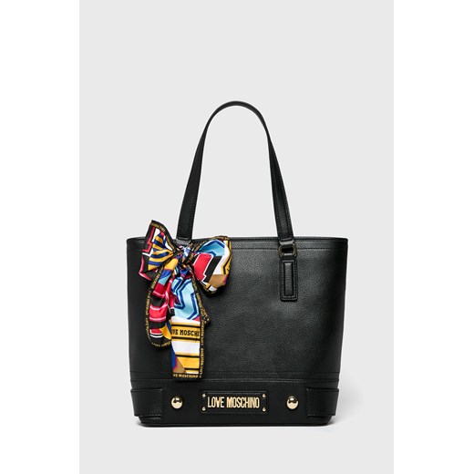 Shopper bag czarna Love Moschino elegancka ze skóry ekologicznej 