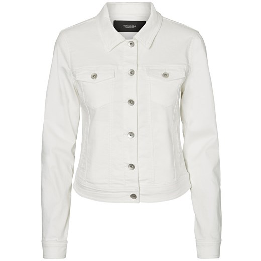 Biała kurtka damska Vero Moda bez wzorów krótka 