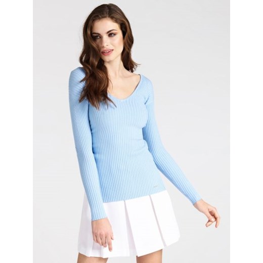 Niebieski sweter damski Guess Odzież Damska VT niebieski BZWH Niebieski sweter damski Guess Odzież Damska VT niebieski BZWH