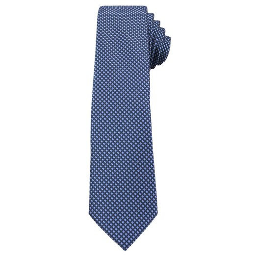Niebieski Elegancki Krawat Męski -ALTIES- 6 cm, w Drobny Rzucik KRALTS0260 Alties   JegoSzafa.pl
