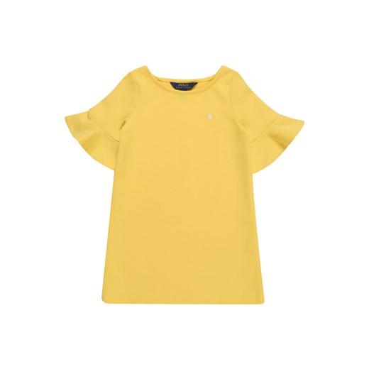 Sukienka dziewczęca Polo Ralph Lauren żółta gładka 